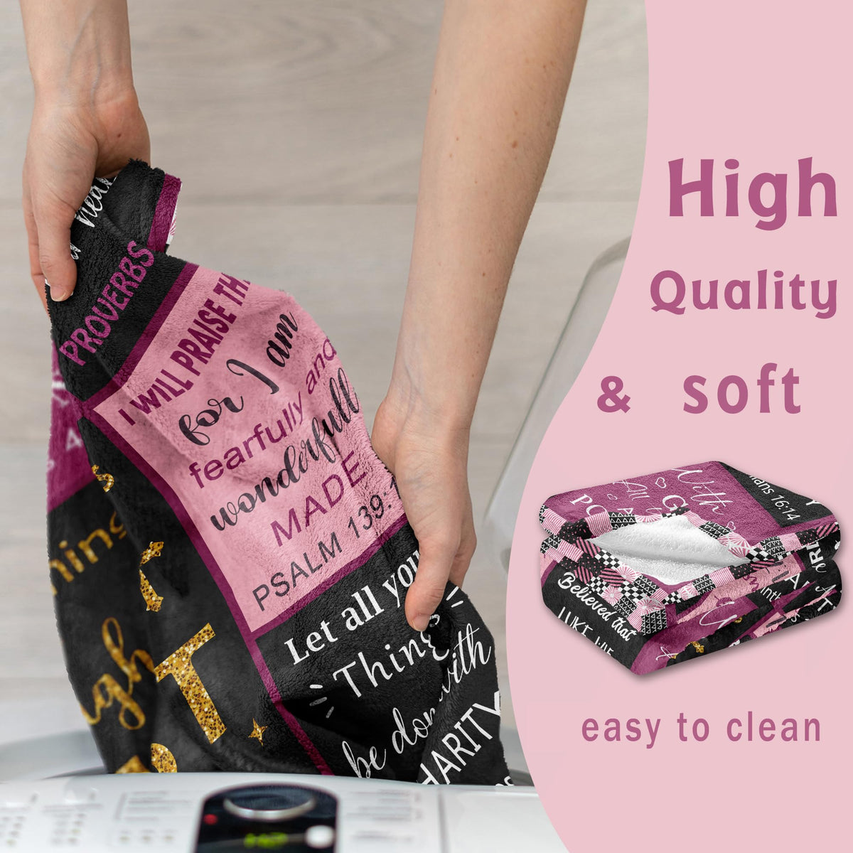 Lcobion travel-friendly Christian blanket ideal for car trips and outdoor moments.