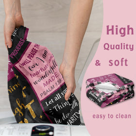 Lcobion travel-friendly Christian blanket ideal for car trips and outdoor moments.