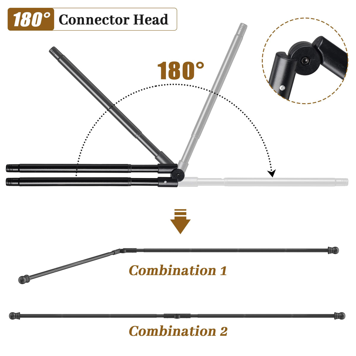 Lcokeiy extension rods 15-24 inches enable customizable reach.