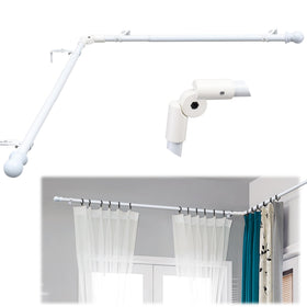 Lcokeiy white steel corner rod with glossy finish enhances corner window style
