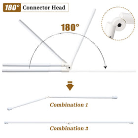 Lcokeiy white steel corner rod L-shape design maximizes space and light