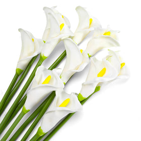 Lcuasc Calla Lily white faux blooms for tall vase displays.