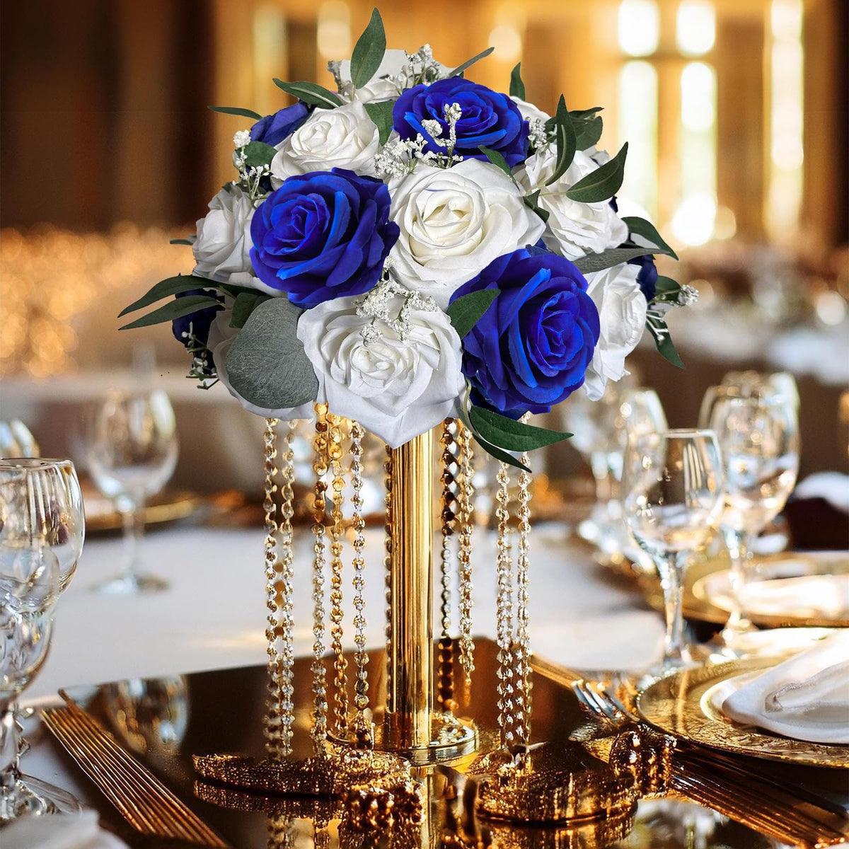 Lcuasc durable realistic rose with 3.5-inch heads and 18-inch stems for DIY decor.