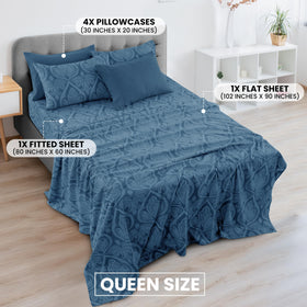 LDC Lux Decor paisley queen fitted sheet 16-inch pocket highlighting secure fit