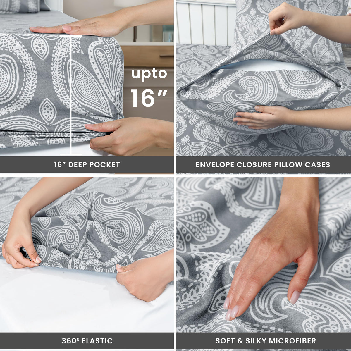LDC Lux Decor Pillowcases 20 x 30 inches provide coordinated style and easy care.