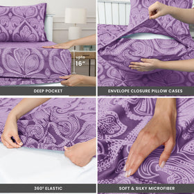 LDC Lux Decor flat sheet from the 6-piece set laid flat for bed layering.