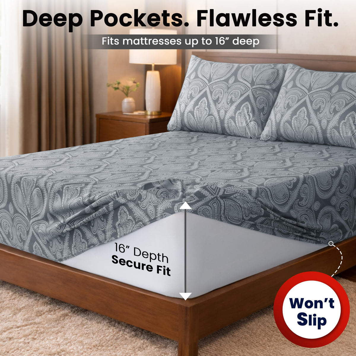 LDC Lux Decor Wrinkle-resistant design stays smooth with minimal upkeep.