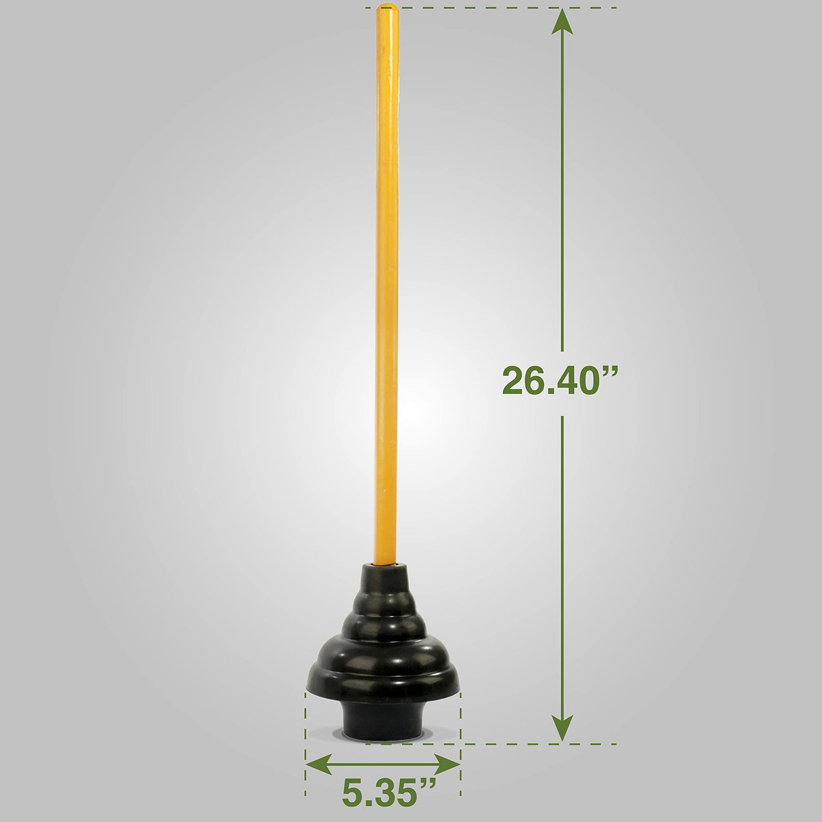 LDR 512-3410A heavy-duty drain handle side view highlights a wooden, durable grip.