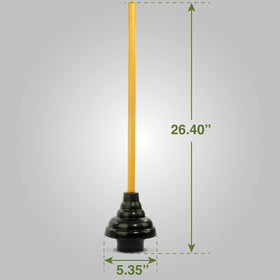 LDR 512-3410A heavy-duty drain handle side view highlights a wooden, durable grip.