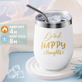 LE CADEAU insulated 12oz tumbler keeps drinks hot or cold on the go