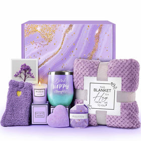 LE CADEAU Lavender spa gift basket, soothing essentials for relaxation