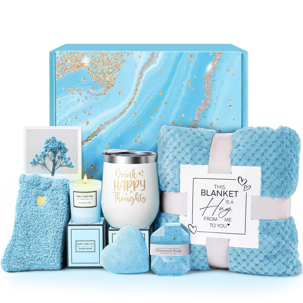 LE CADEAU ocean spa gift basket candle enhances relaxation with soothing ocean scents