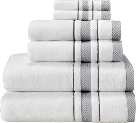 Le fil blanc bath towels on rack show hotel quality softness for home bathrooms