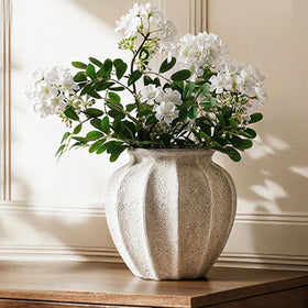 LE TAUCI 9.3-inch ceramic vase with textured rustic surface for earthy décor.