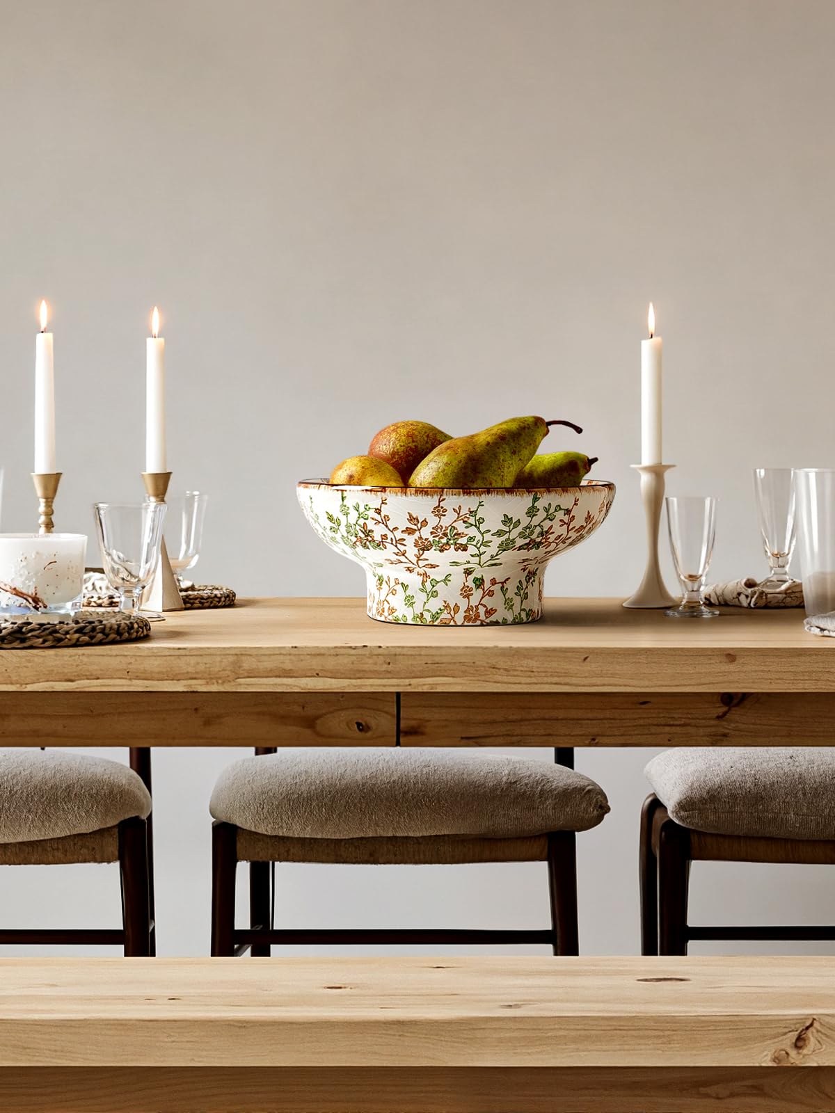 LE TAUCI ceramic potpourri bowl serves as aromatic centerpiece.