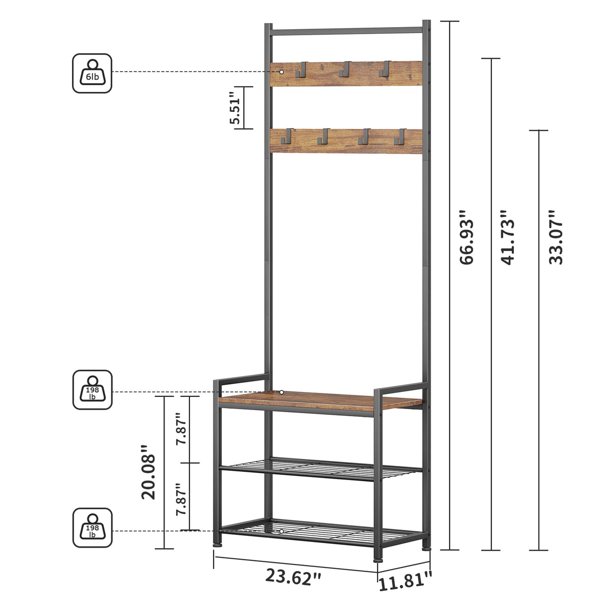 Leadpro hall tree seat bench for quick seating while changing shoes