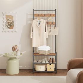 Leadpro hall tree with mesh shoe storage to keep sneakers organized