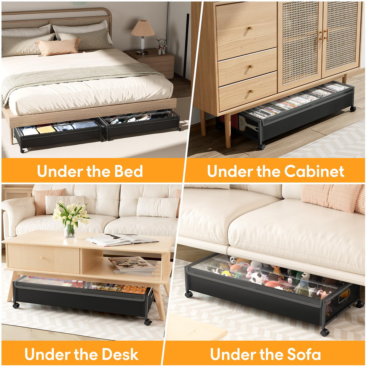 LeArex 360-degree wheels glide smoothly on floors and carpets.