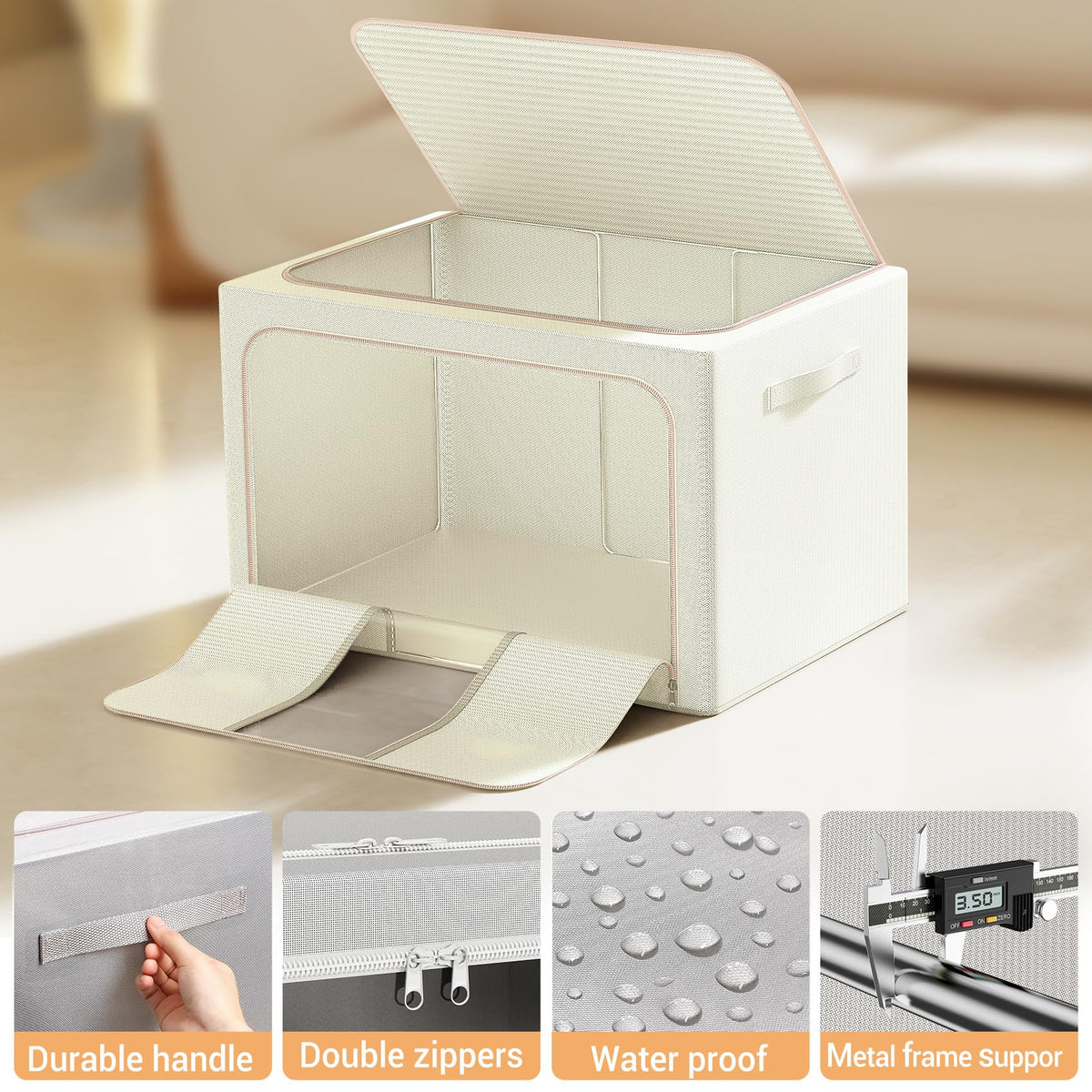 LeArex bin features dual zippers for top and front access.