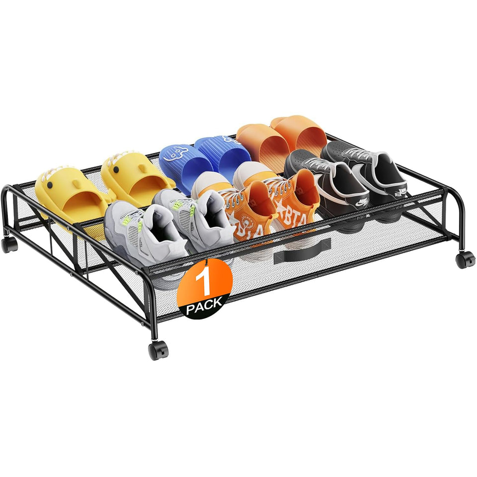 LeArex under bed shoe storage with wheels for easy access and space saving