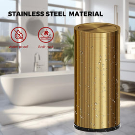 LEASYLIFE gold trash can close-up finish emphasizes fingerprint resistance