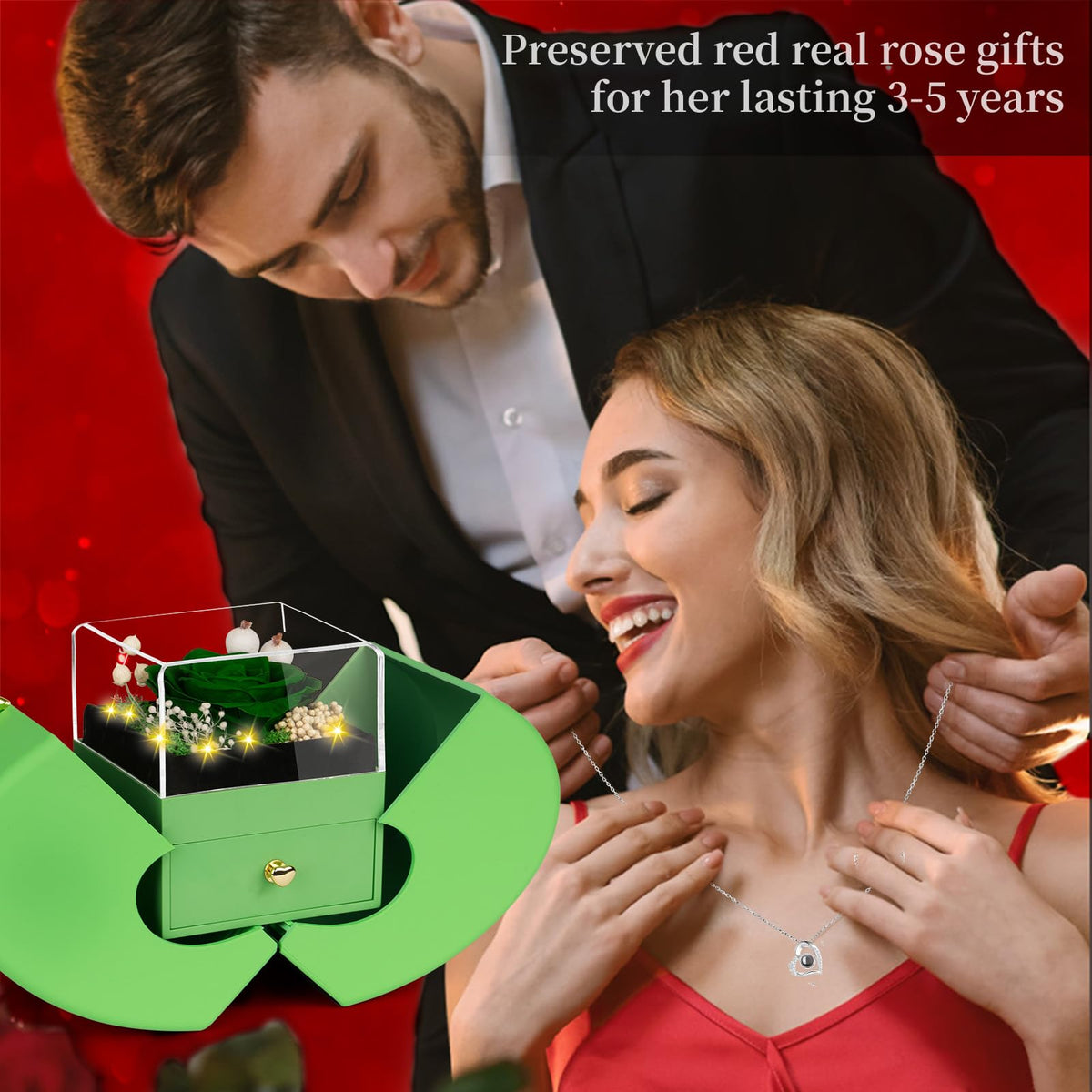 Lebana preserved rose gift shown for anniversaries and holidays.