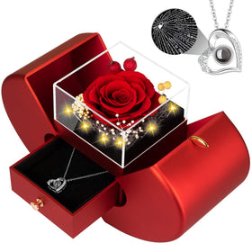 Lebana preserved rose necklace set showcasing eternal romance and keepsake jewelry.
