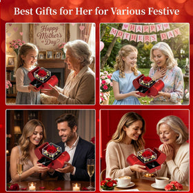 Lebana romantic gift packaging with rose and necklace for special occasions.