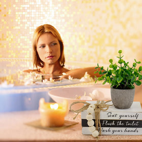 Lebsitey guest bathroom decor collection brightens small spaces