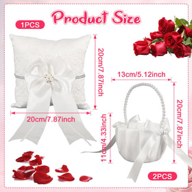 Lebsitey ivory satin ring bearer pillow for secure ring presentation