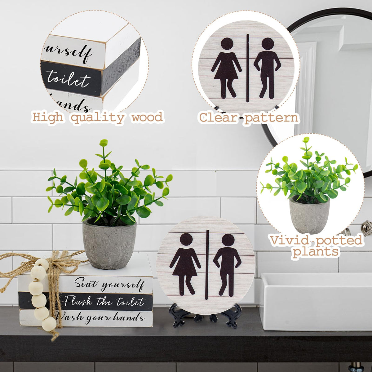 Lebsitey simulated potted plant enhances shelf styling