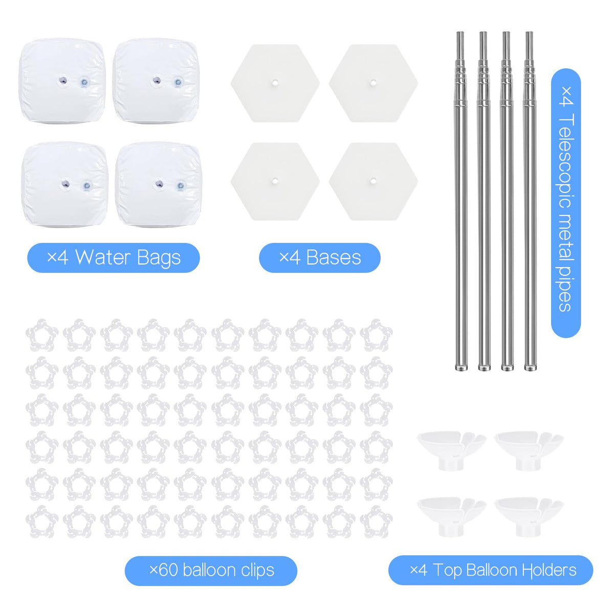 Lechay Balloon Column Telescopic Rod showing adjustable height and durable stainless steel construction