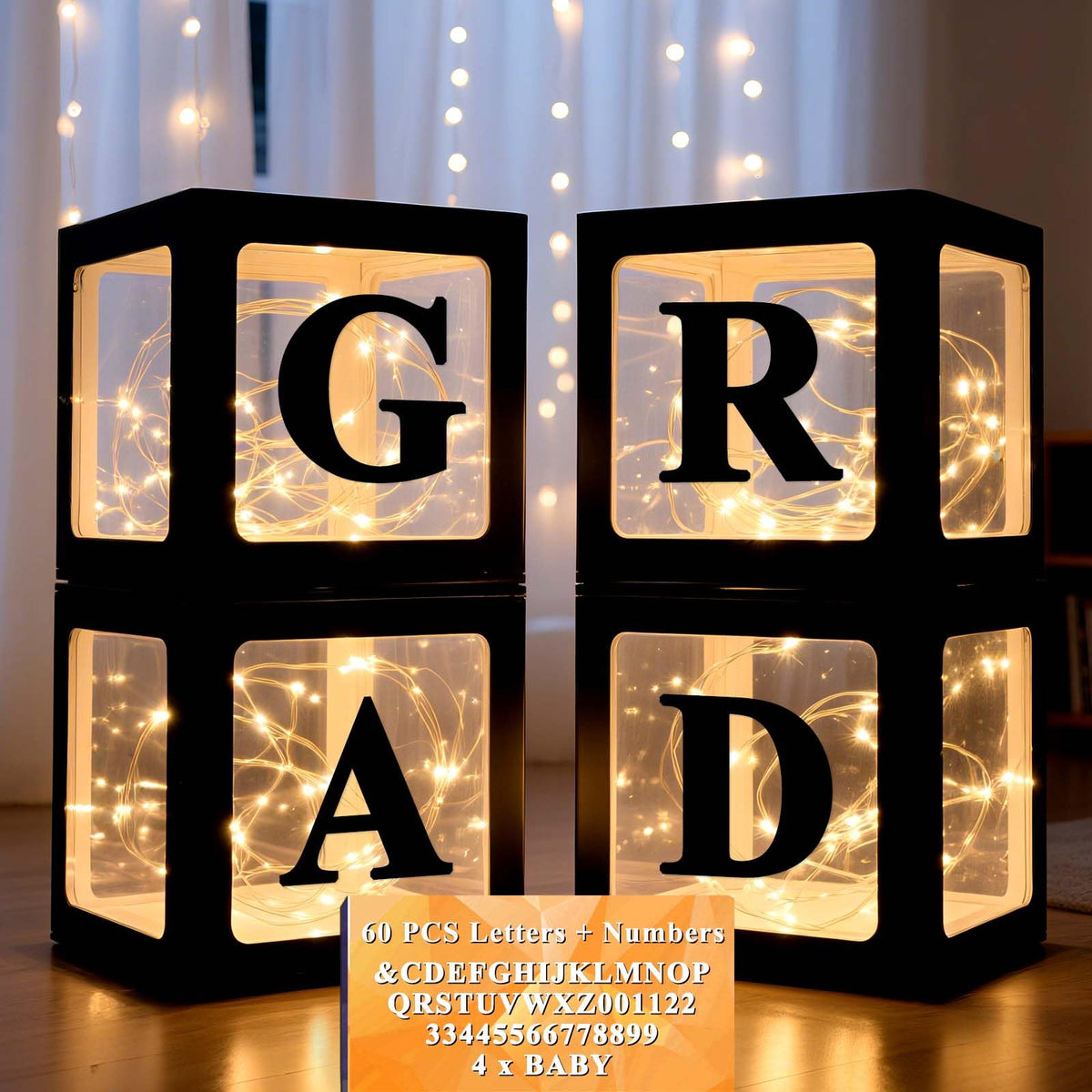 Ledido 2026 graduation balloon boxes set for chic party decor and photo-ready moments.