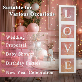 Ledido adhesive dots help place letters easily on balloon boxes.