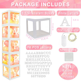 Ledido adhesive dots for quick, secure letter placement on balloon boxes.