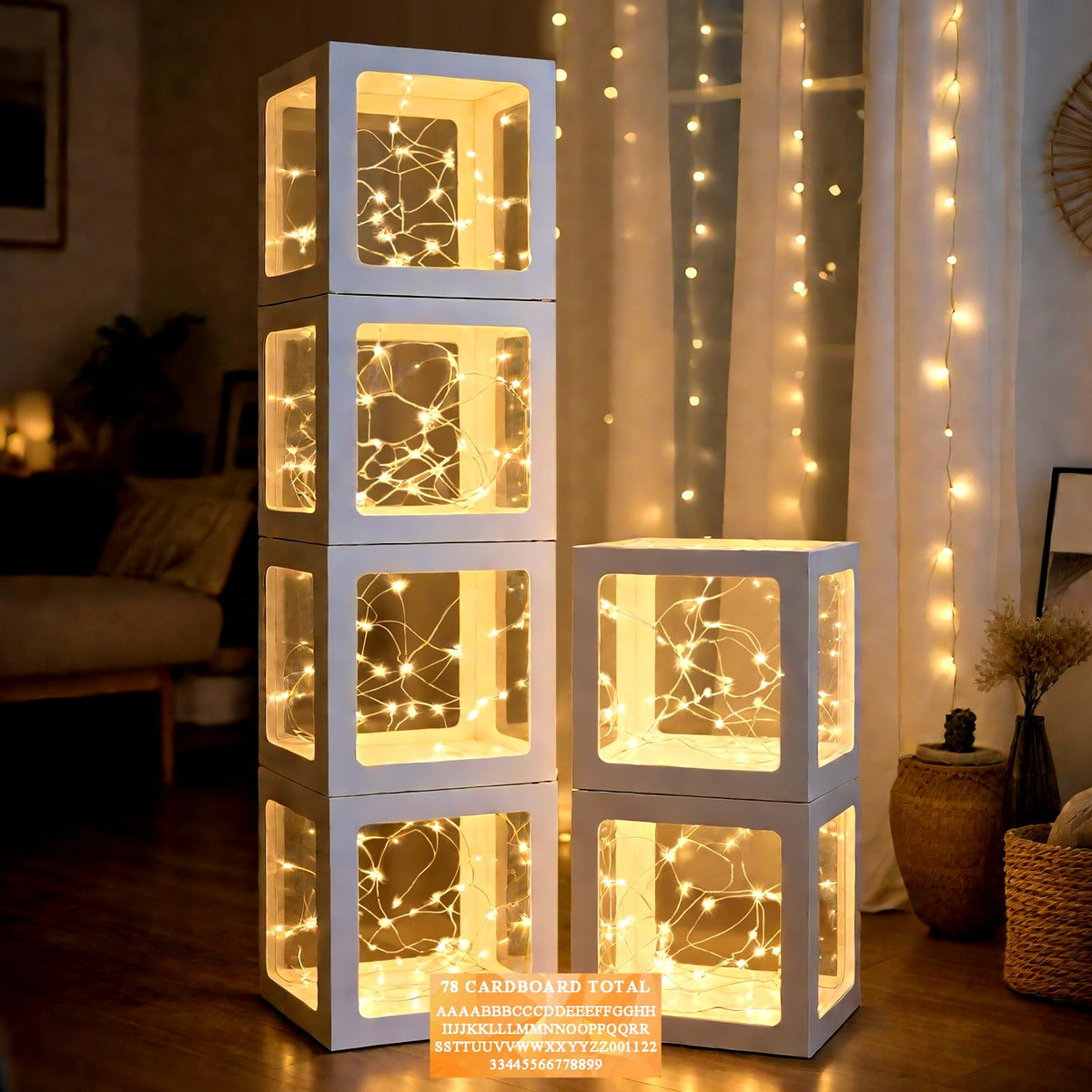 Ledido clear balloon box assembly with LED lighting for a stunning party centerpiece.
