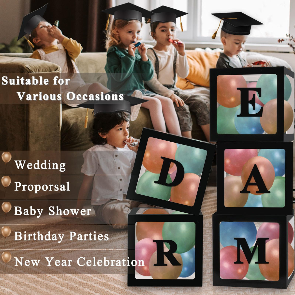 Ledido reusable decorative box ready for multiple parties, reducing waste.