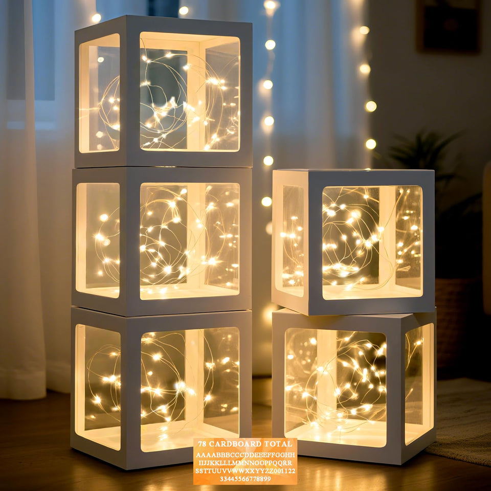 Ledido transparent balloon boxes 5-pack for chic party displays and reusable decor.