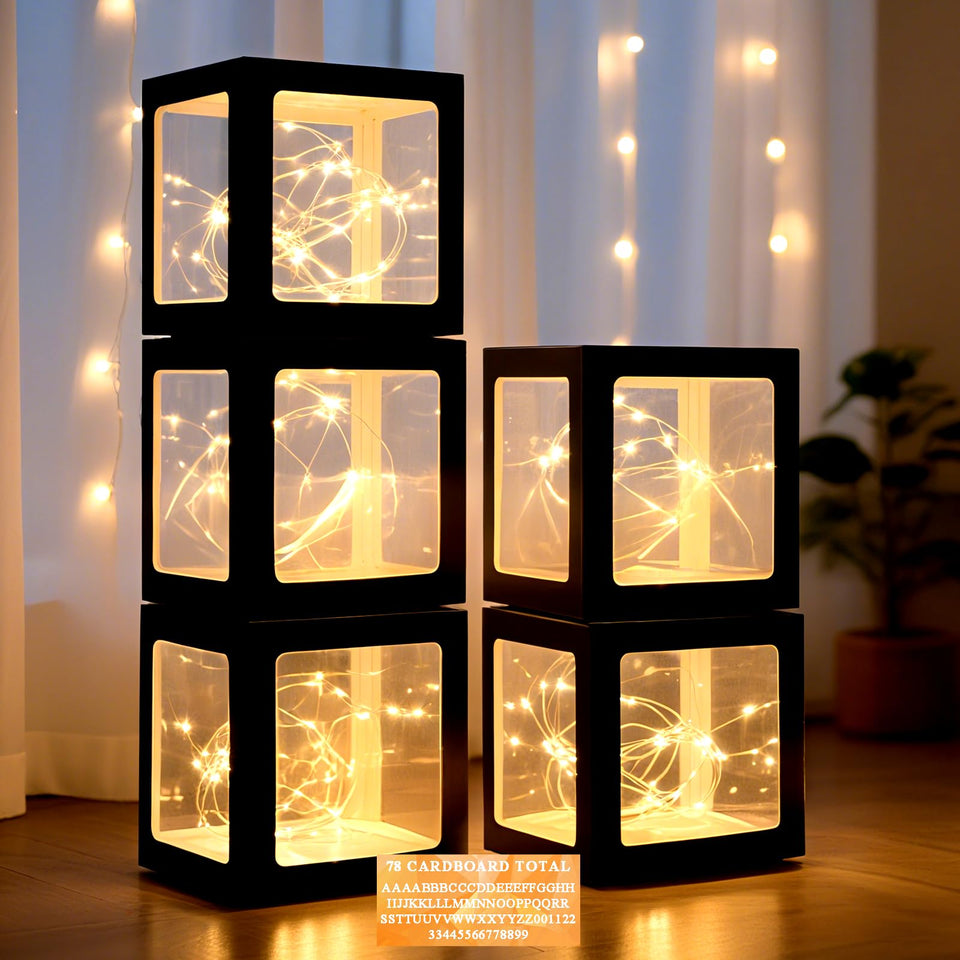 Ledido transparent balloon boxes for elegant party decor and photo-ready displays