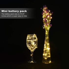 LEDIKON 3.3ft silver wire string with 20 LEDs for rich sparkle.
