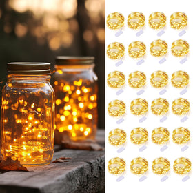 LEDIKON 24-pack fairy lights provide warm white ambiance for weddings and events.