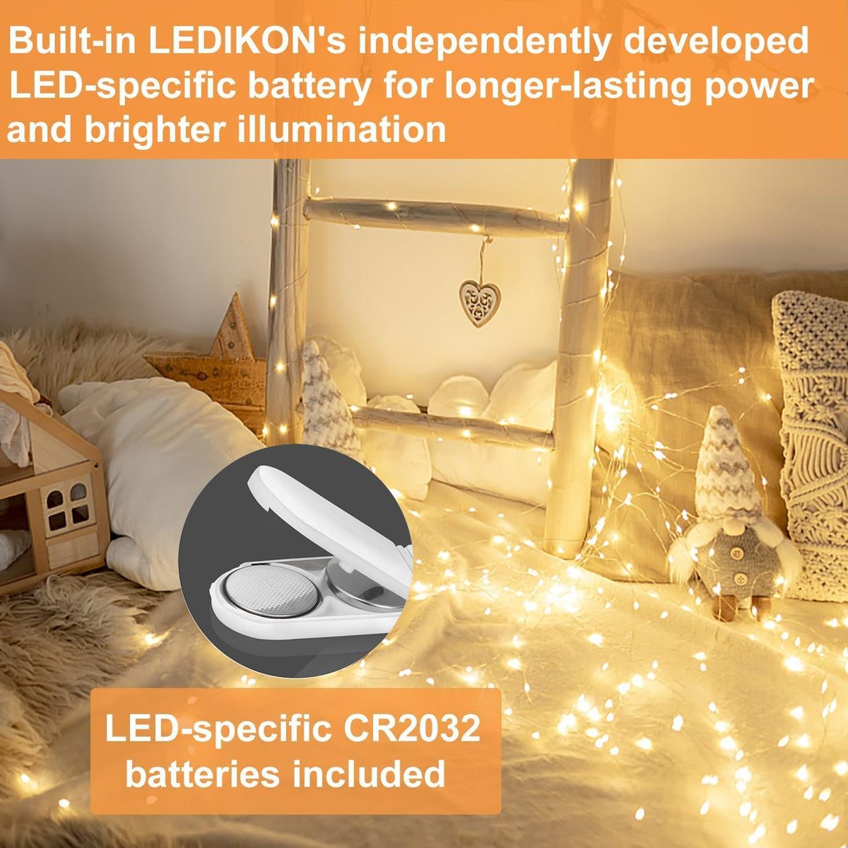 LEDIKON mason jar lights with hidden battery case for sleek centerpieces.