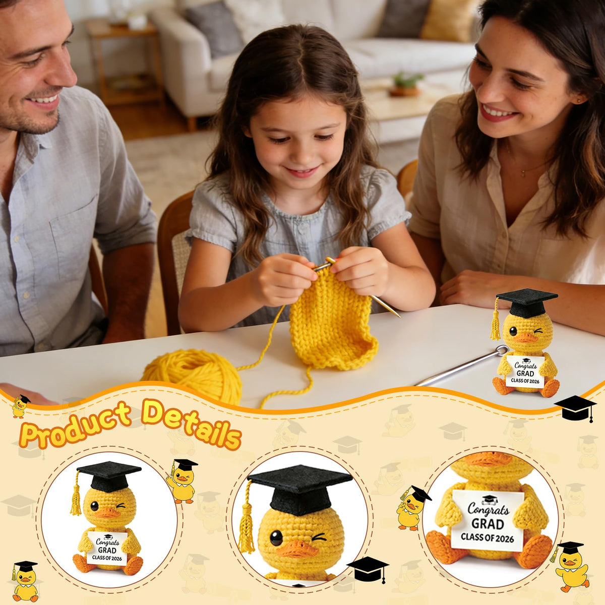 Lednica gift-set packaging close-up, showcases cohesive graduation branding.