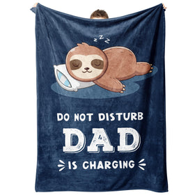 Leebbsin dad sloth blanket front view, cozy warmth