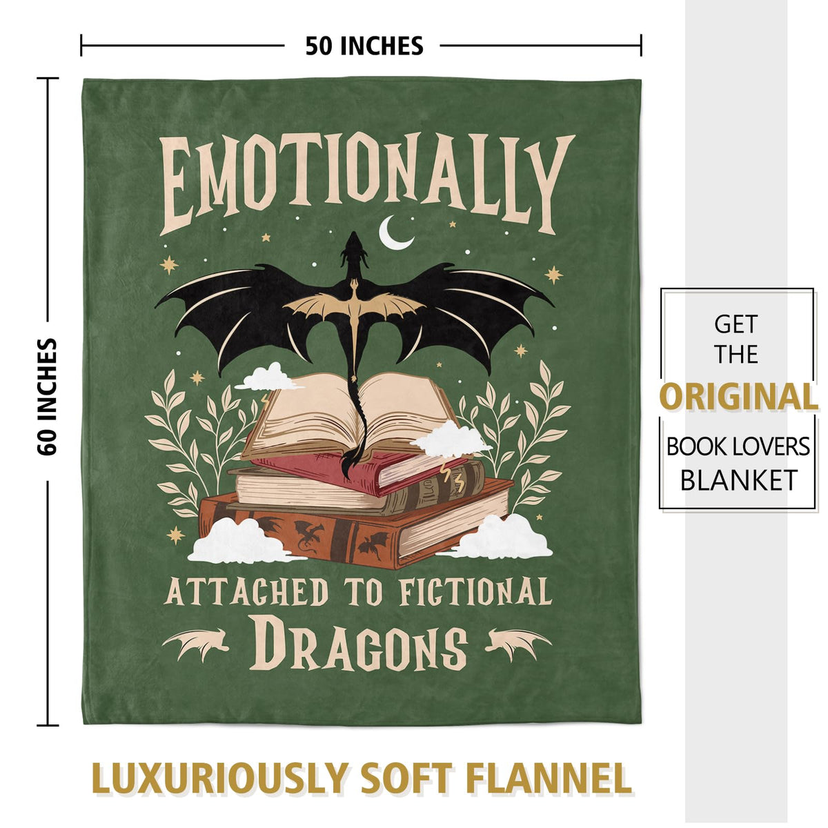 Leebbsin dragon lovers blanket in stylish green for lounging