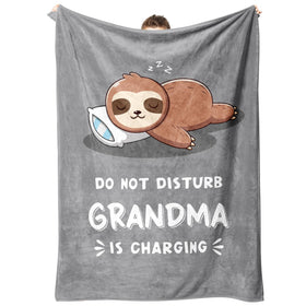 Leebbsin grandma charging sloth blanket close-up offers cozy warmth for movie nights
