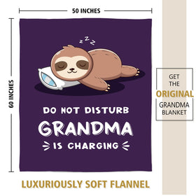 Leebbsin grandma sloth blanket gift-ready packaging with ribbon