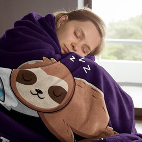 Leebbsin grandma sloth blanket on sofa ideal for TV time and relaxation