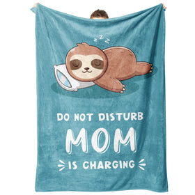 Leebbsin mom sloth blanket with humorous design for cozy couch moments and laughs.