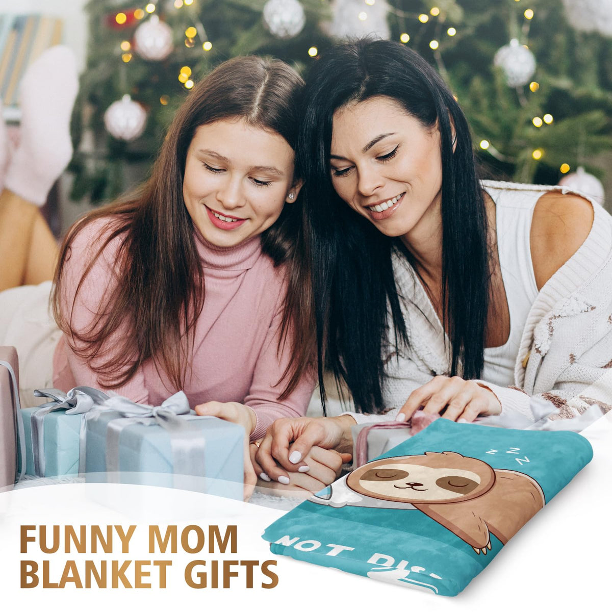 Leebbsin mothers day sloth blanket gift keeps mom warm during relaxing evenings.